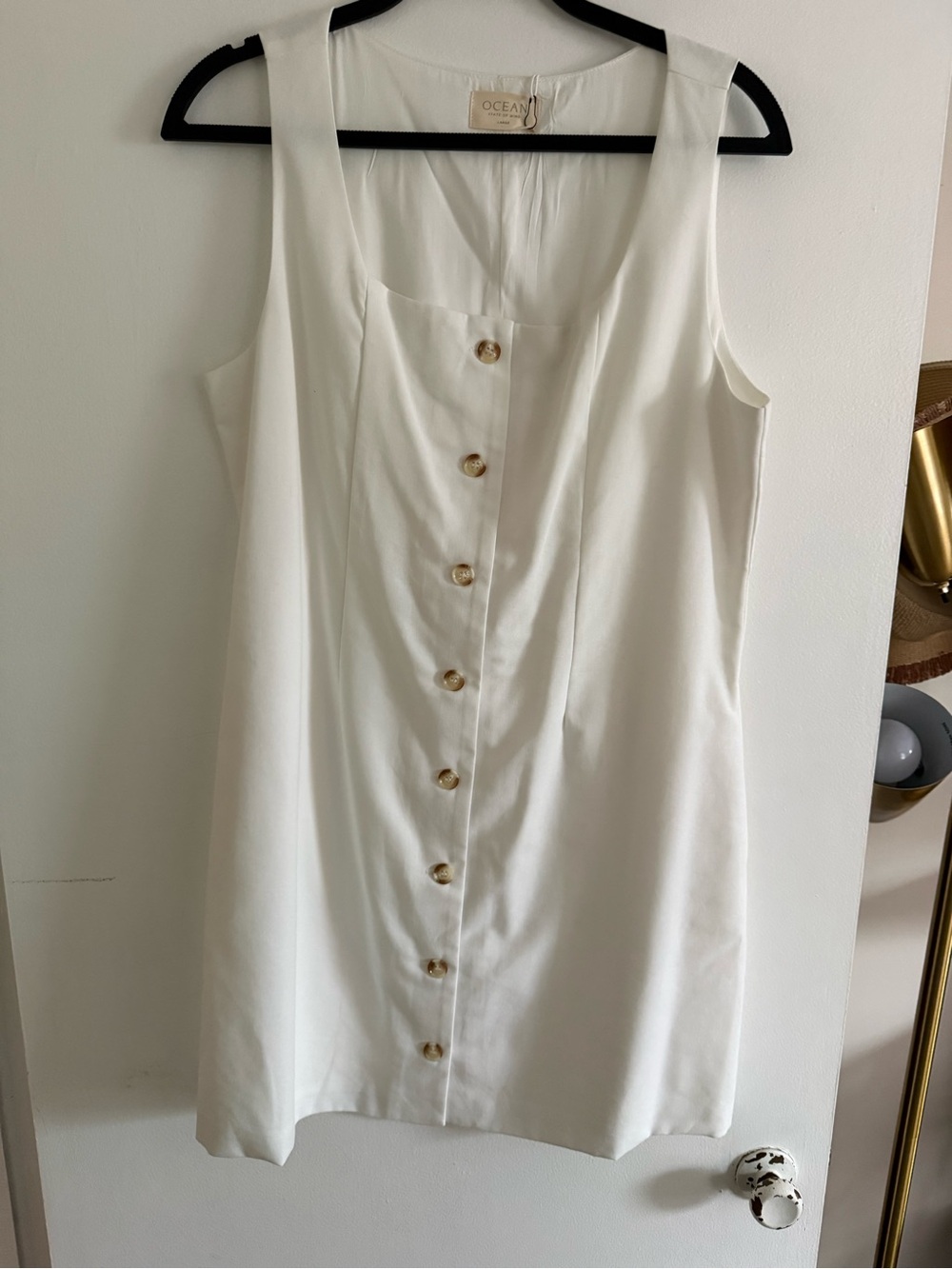 Ocean Drive Cream Button-Front Mini Dress